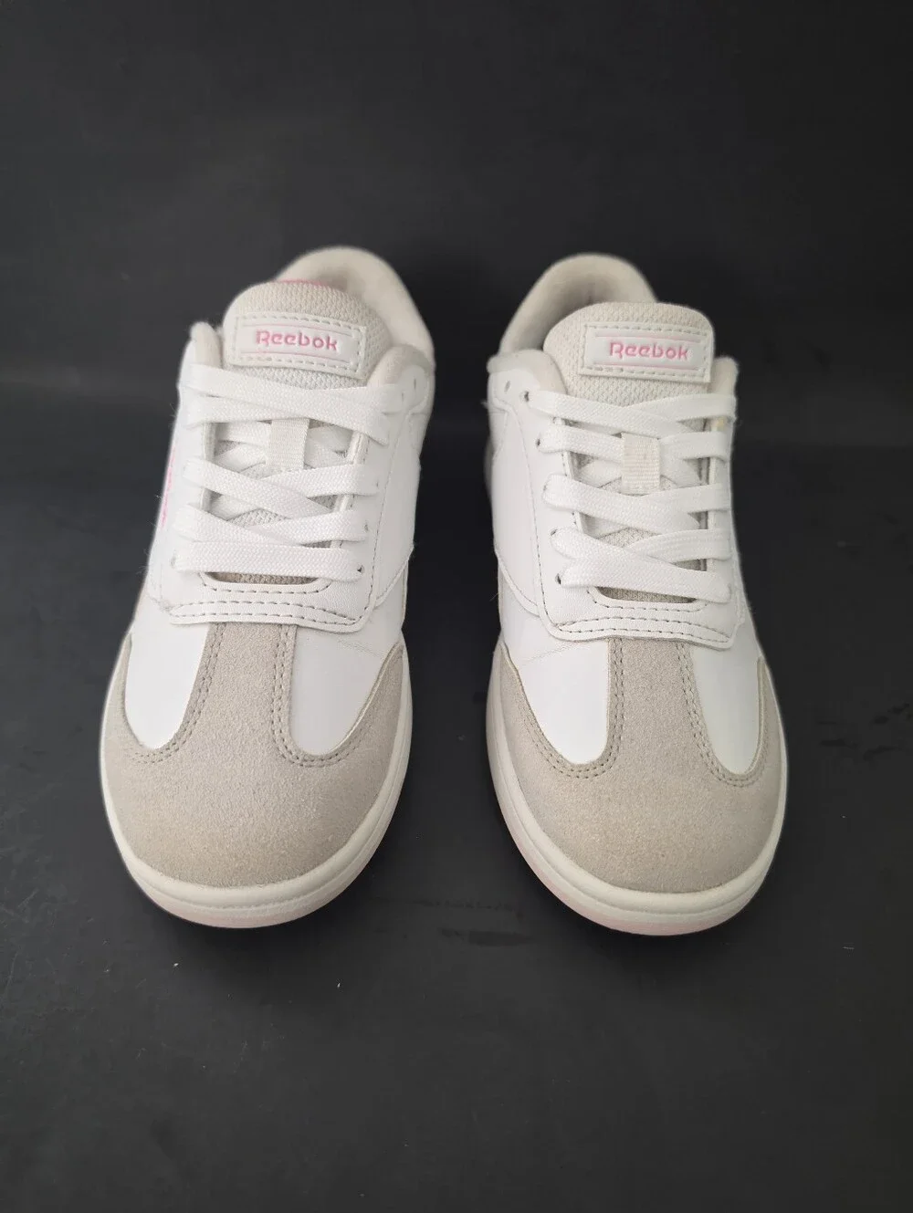 Reebok White Sneakers with Pink Accents - Women's Low Top